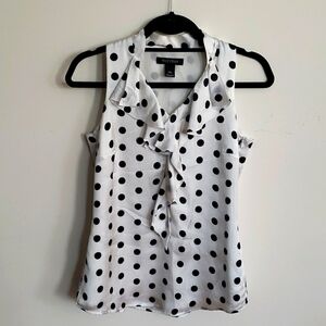 Polka Dot White House Black Market Top